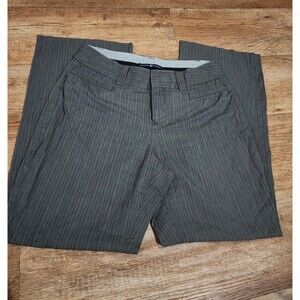 GAP Womens Size 10 Curvy Fit Flared Leg Dress Pants Gray Pinstripe Wide Leg